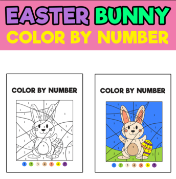 Easter bunny coloring pages color by number easter activities spring