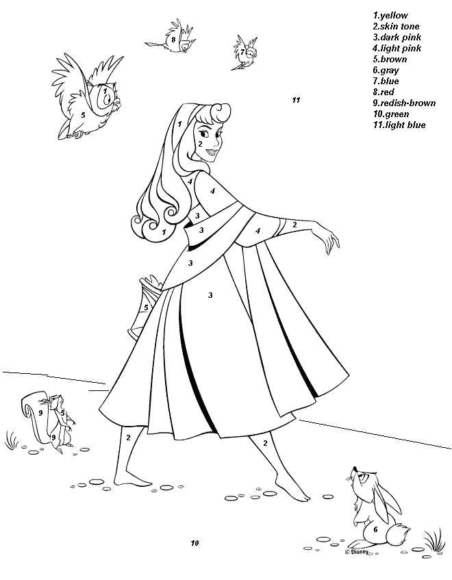 Easy color by number for preschool and kindergarten princess coloring pages coloring pages disney coloring pages