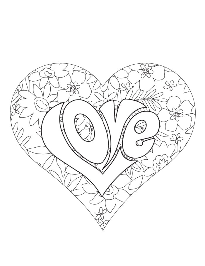 Free printable heart coloring pages for adults and kids