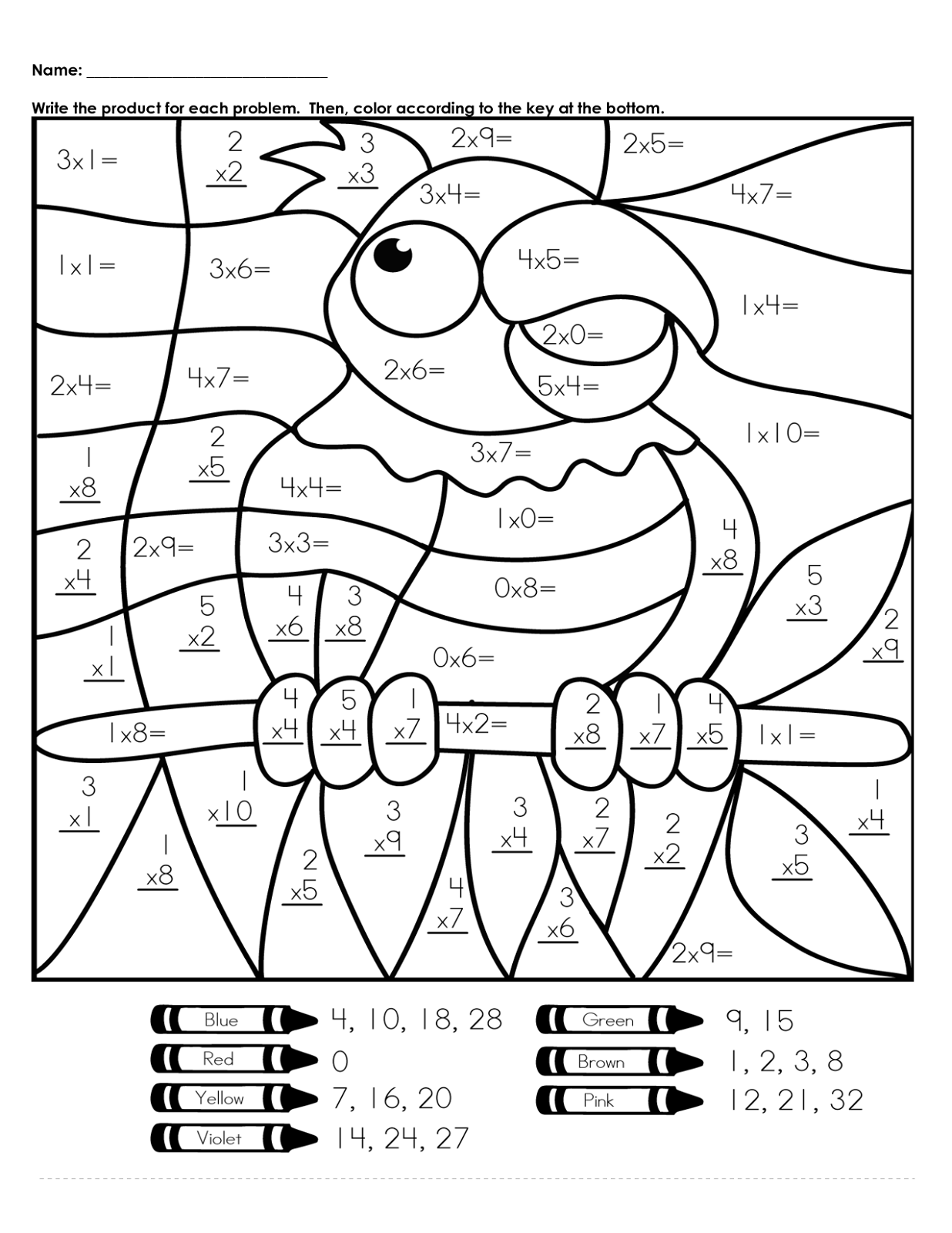 Hidden picture color by number activity shelter rd grade math worksheets nd grade math worksheets math coloring worksheets