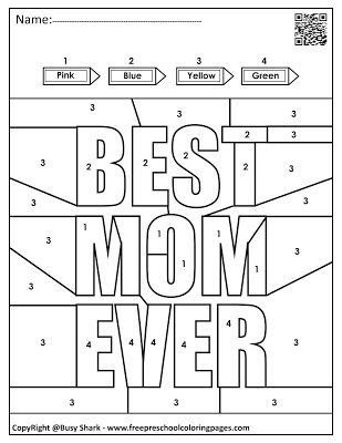 Set of mother day color by number free pages mothers day colors preschool coloring pages letters for kids