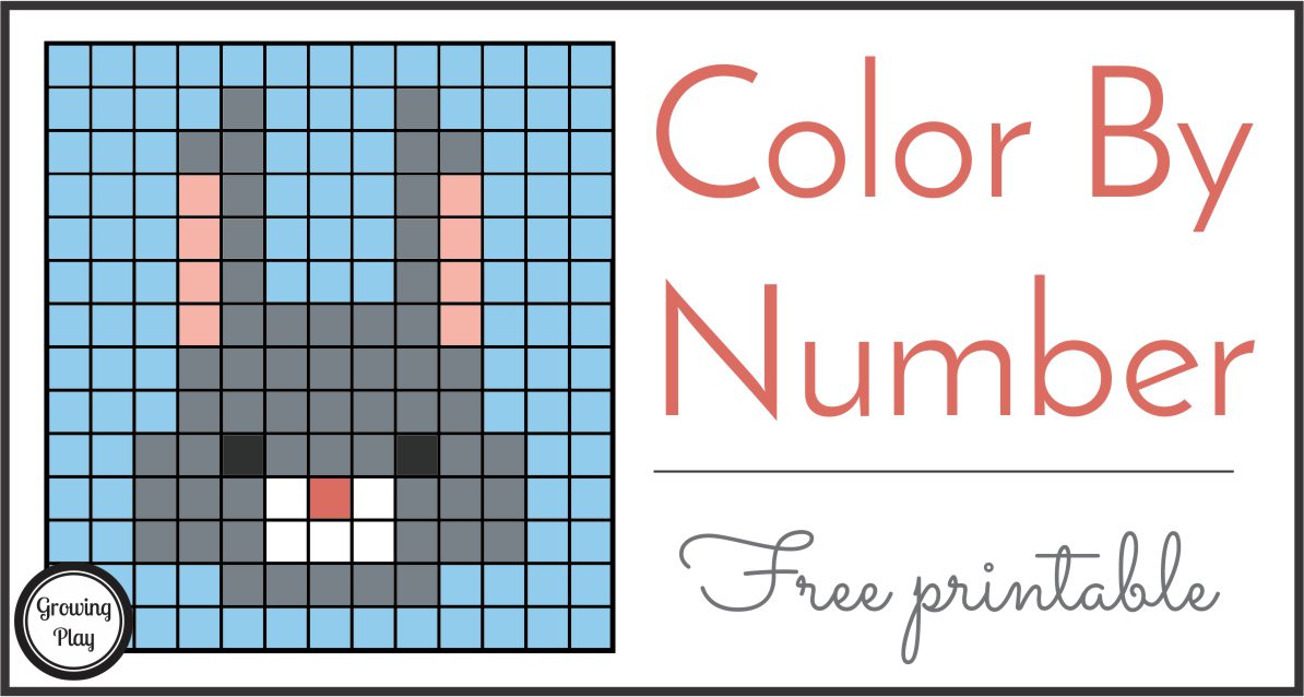 Rabbit color by number mystery picture