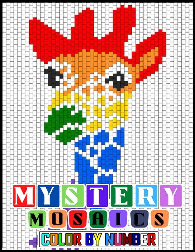 Mystery mosaics color by number an cute coloring pages activity puzzle coloring book for kids and adults mystery coloring mosaic designs patterns book imam books