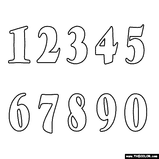 Nubers online coloring pages