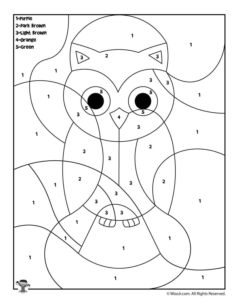 Preschool color by number animal coloring pages woo jr kids activities childrens publishing