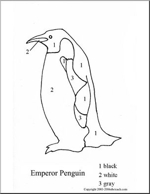 Color by number penguins set