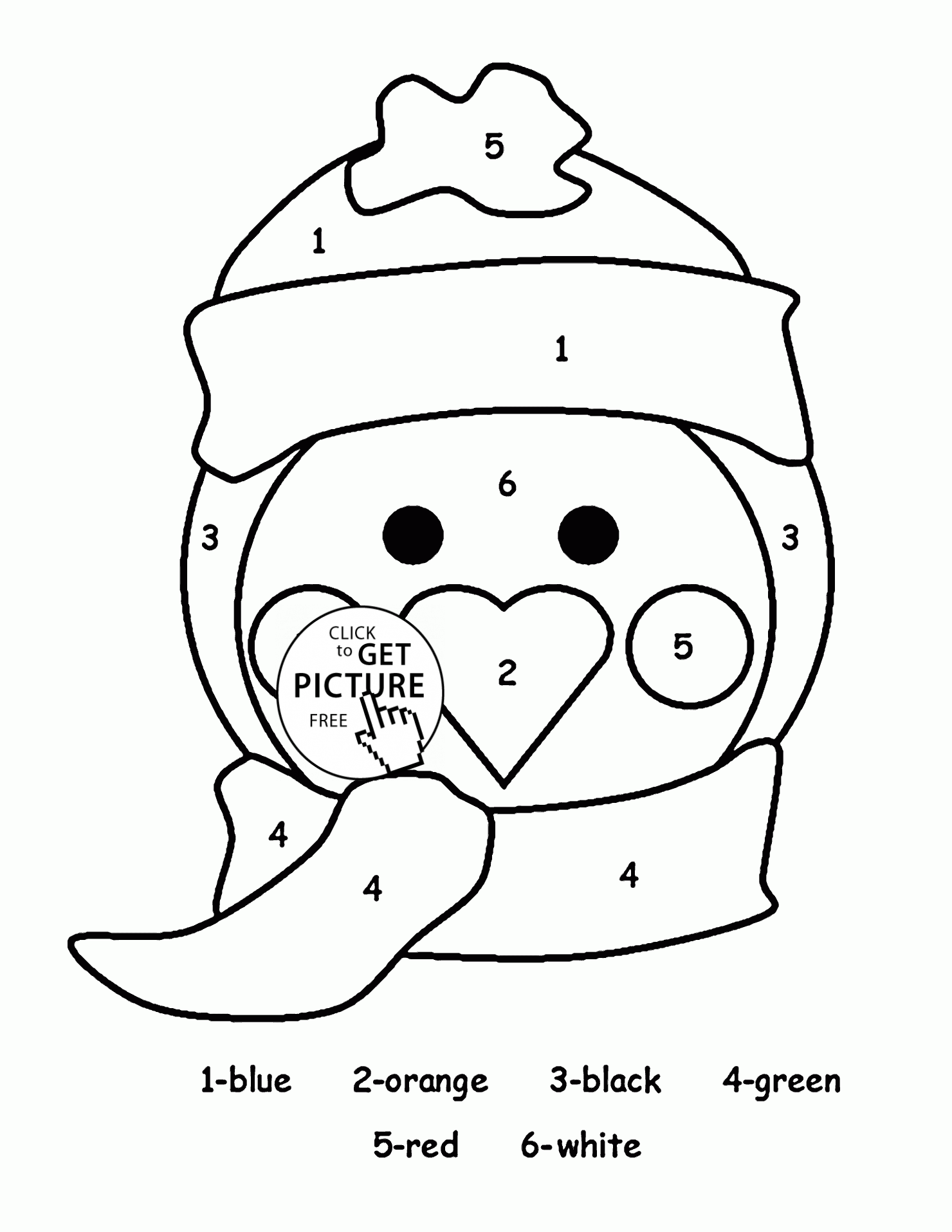 Color by number cute penguin coloring page for kids education coloring pages printables free