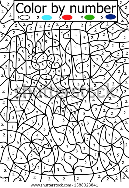 Color by number puzzle kids gift stock illustration