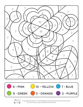 Spring coloring by number worksheets