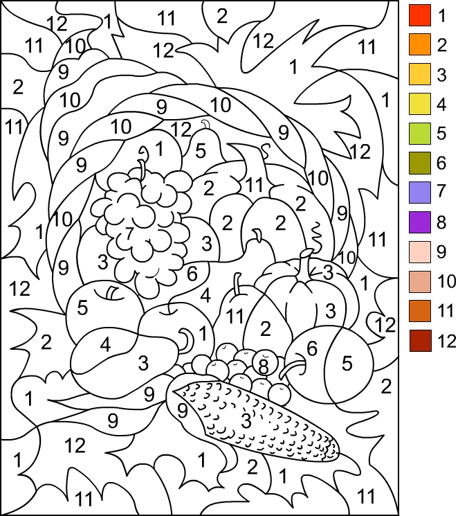 Nicoles free coloring pages color by number thanksgiving coloring page