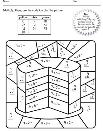 Color by number multiplication