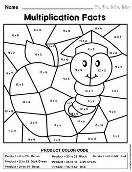 Back to school activities multiplication color by number multiplication math coloring worksheets math pages
