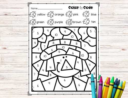 Fall color by number activities