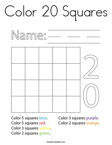 Color squares coloring page