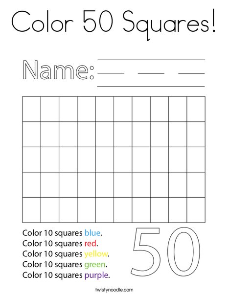 Color squares coloring page