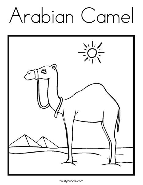 Arabian camel coloring page