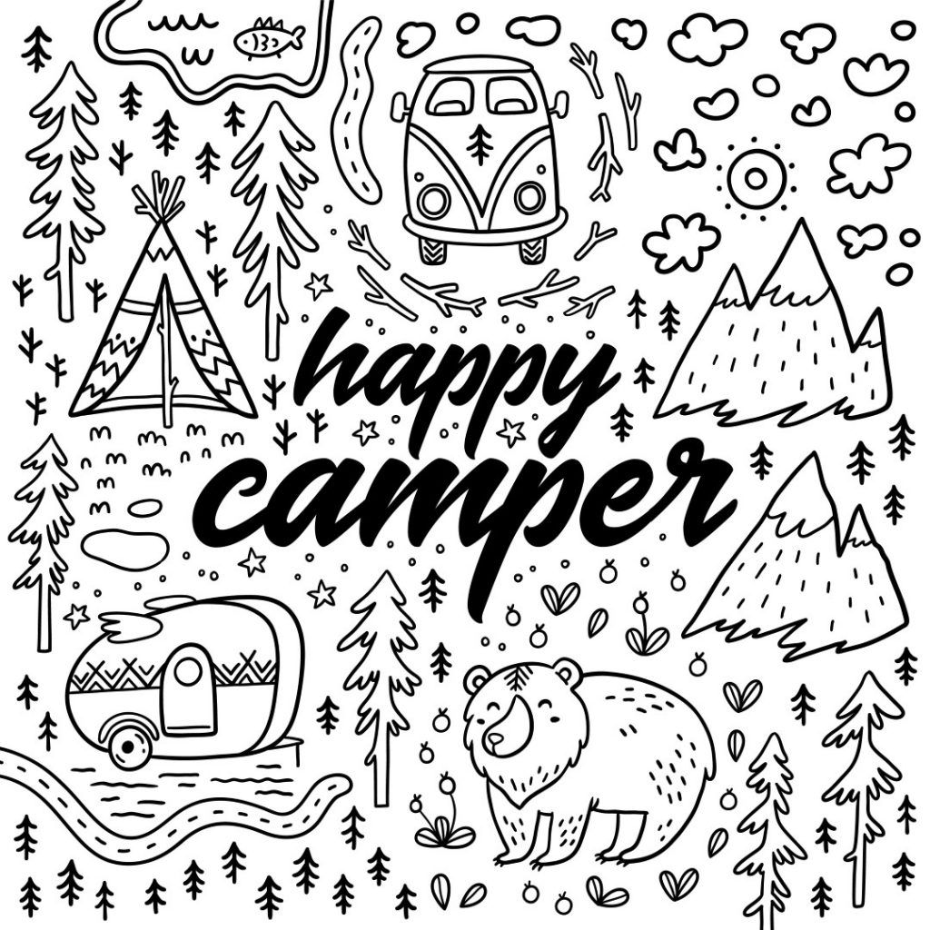 Printable coloring pages camping coloring pages coloring pages adult coloring pages