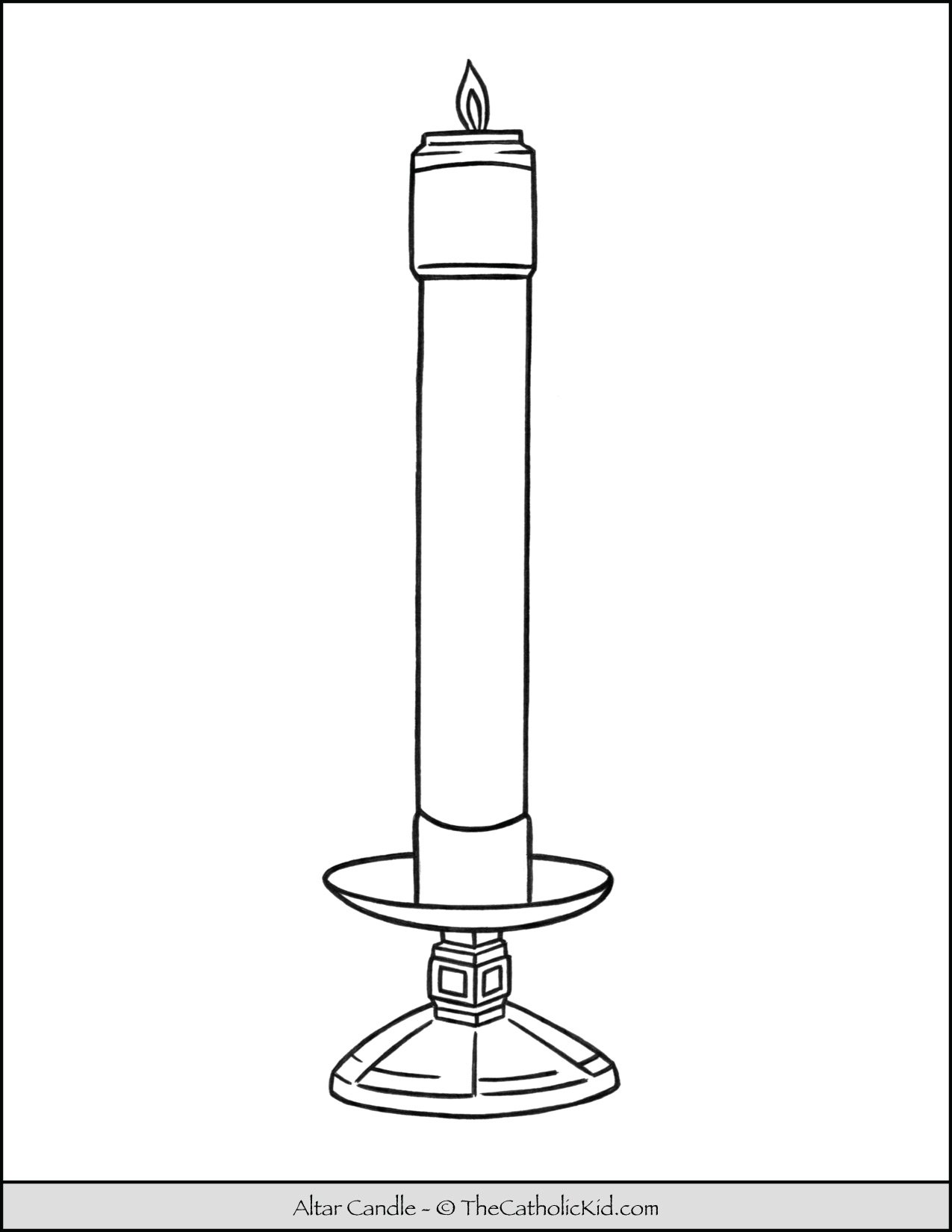 Altar candle coloring page