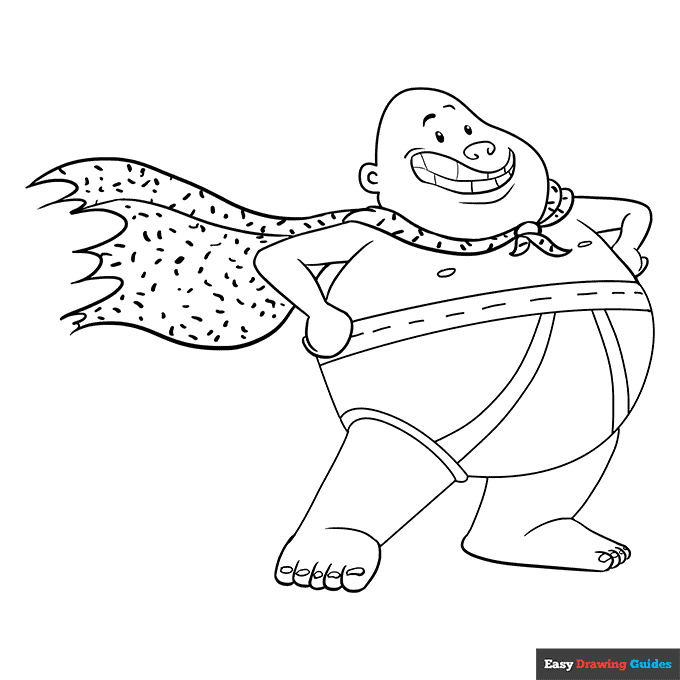 Captain underpants coloring page easy drawing guides