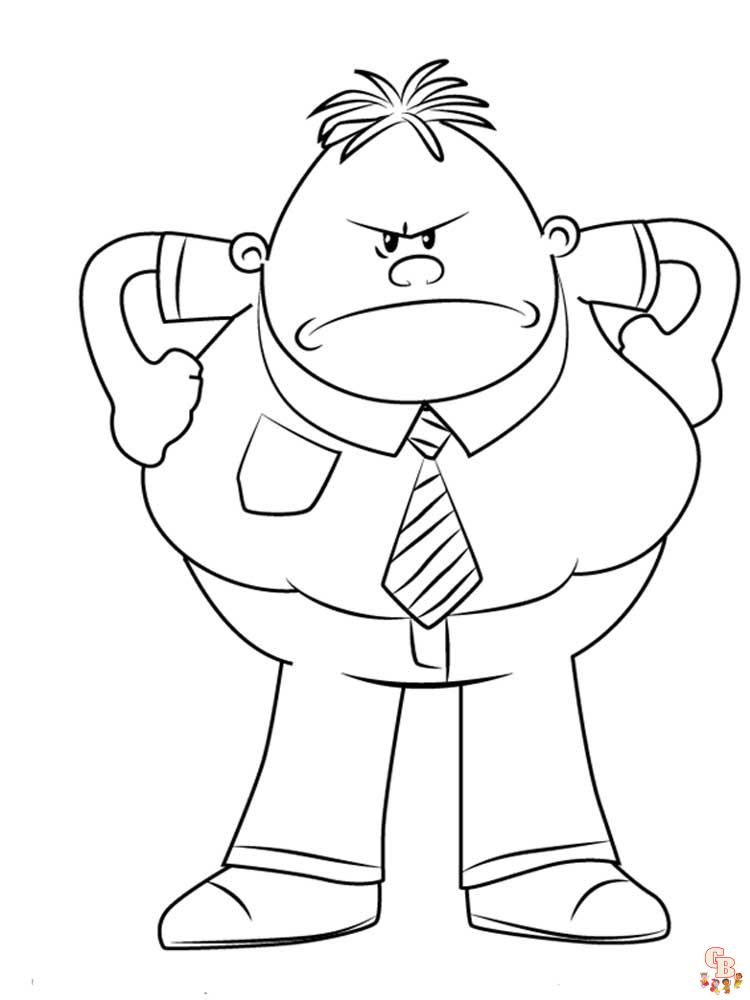 The captain underpants coloring pages series
