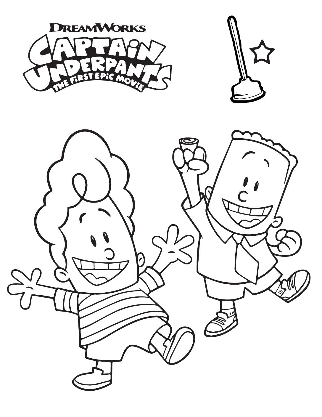 Coloring page captain underpants
