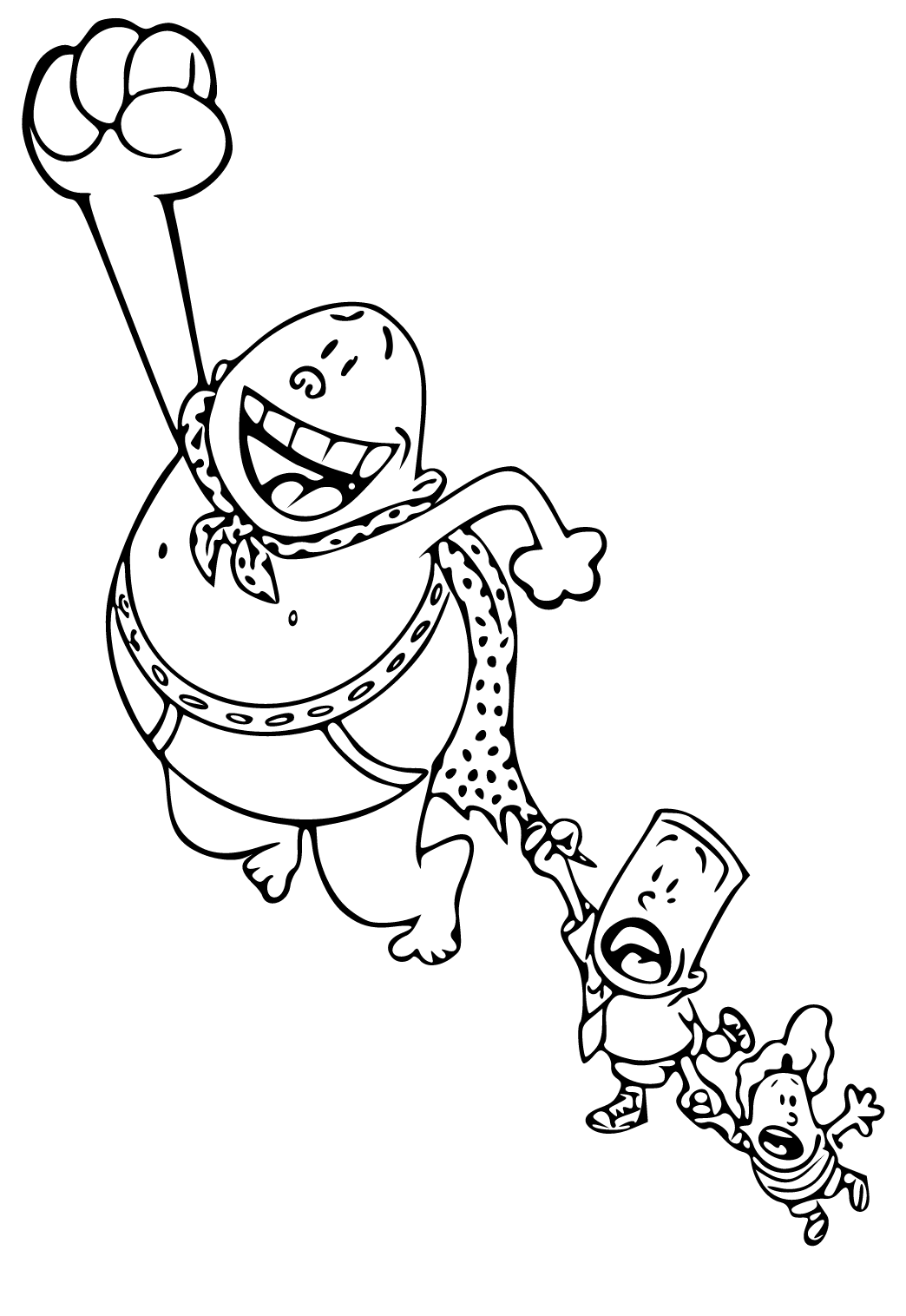 Free printable captain underpants flight coloring page for adults and kids