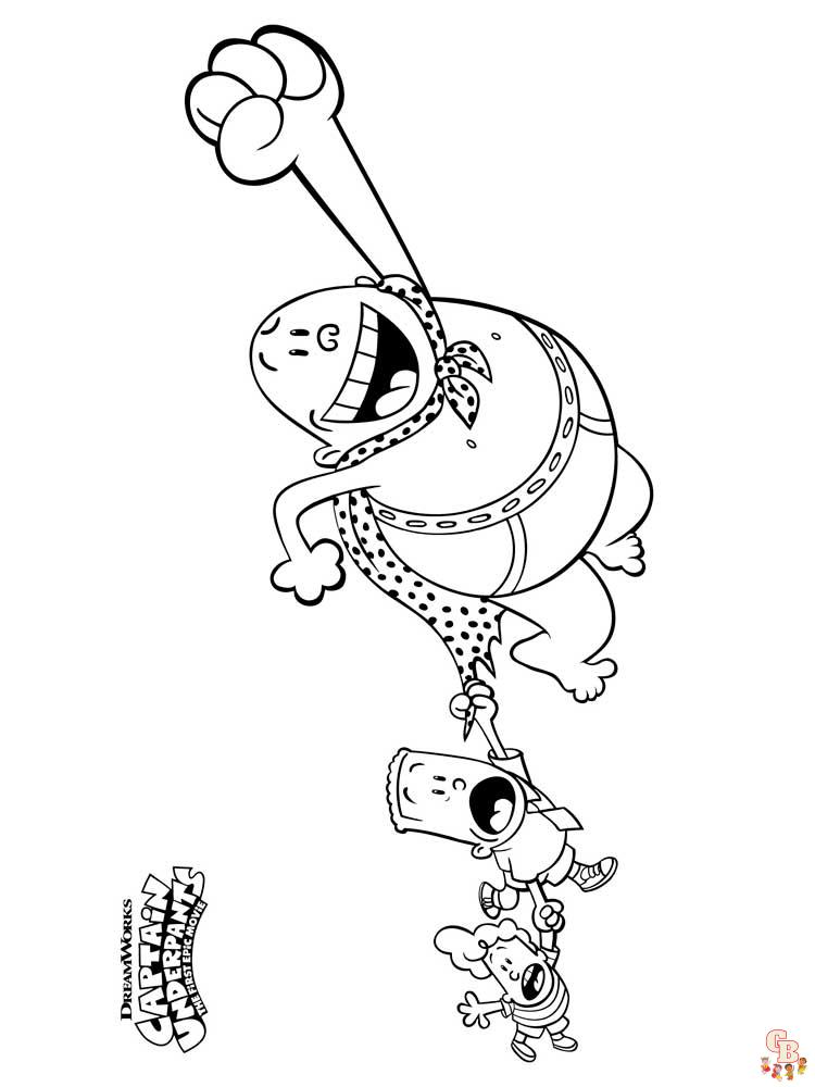 The captain underpants coloring pages series