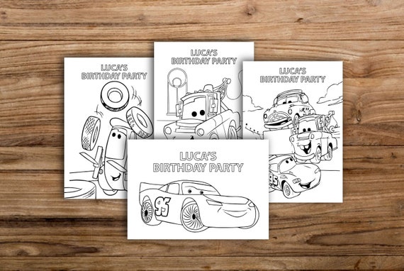 Cars birthday coloring pages race car coloring pages custom activity sheets custom cars games birthday party games digital files