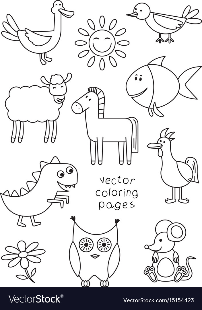 Cartoon animals coloring book royalty free vector image