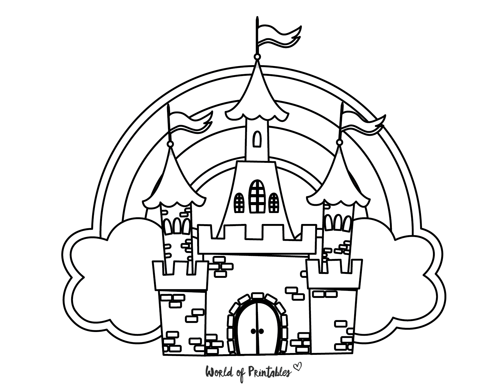 Princess coloring pages castle with rainbow princess coloring princess coloring pages princess coloring sheets