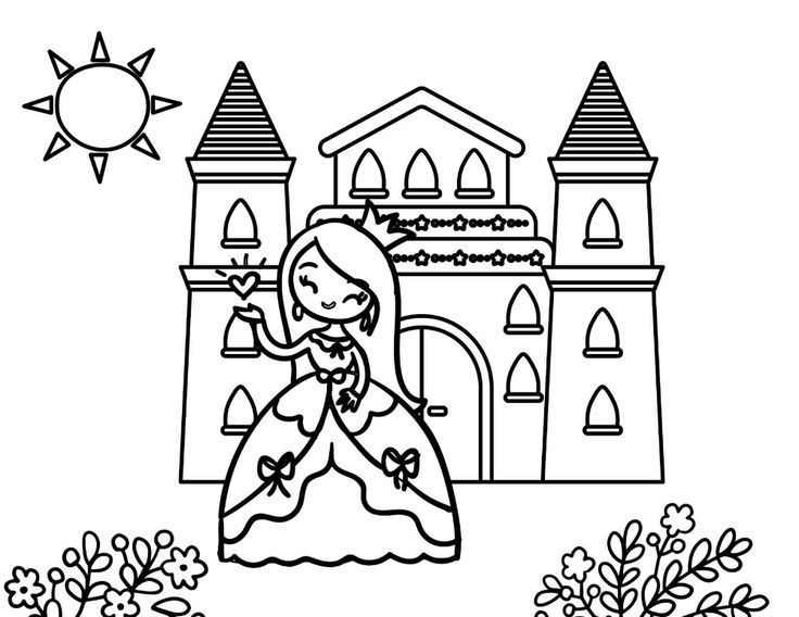 Zãkladnã princezna s hradem princess coloring pages coloring pages princess coloring