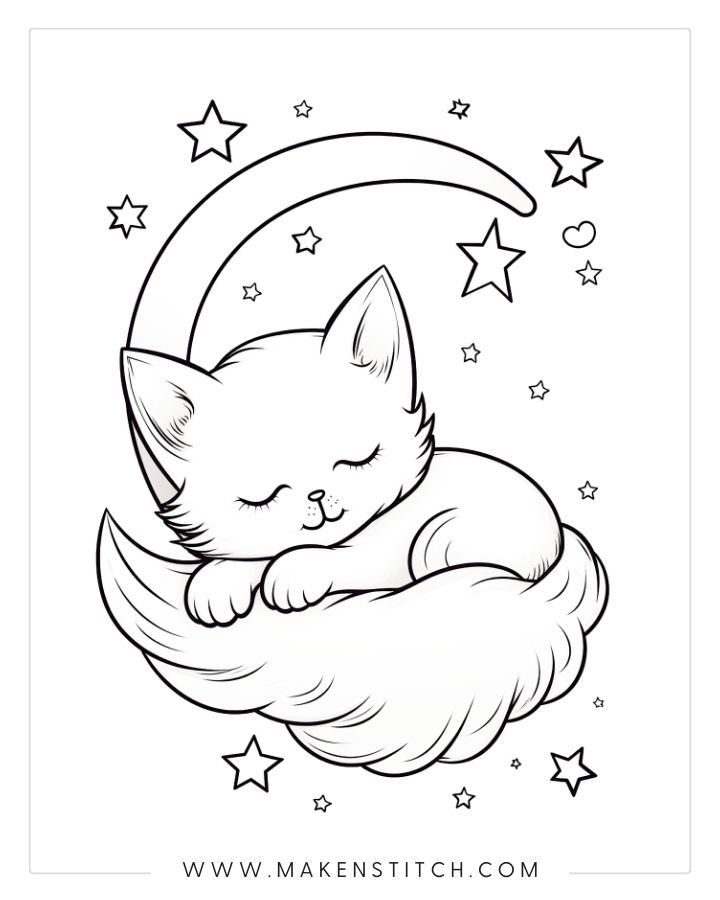 Free kittens coloring pages for kids and adults