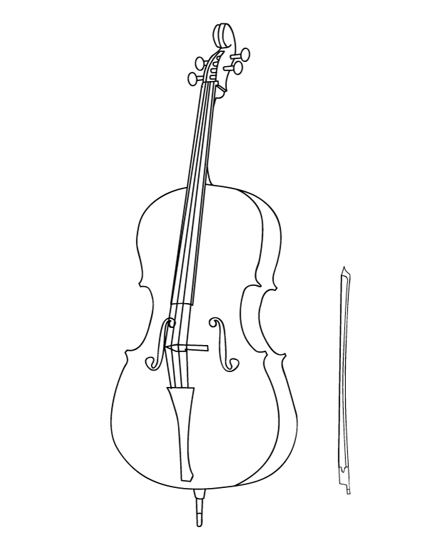 Printable cello coloring page