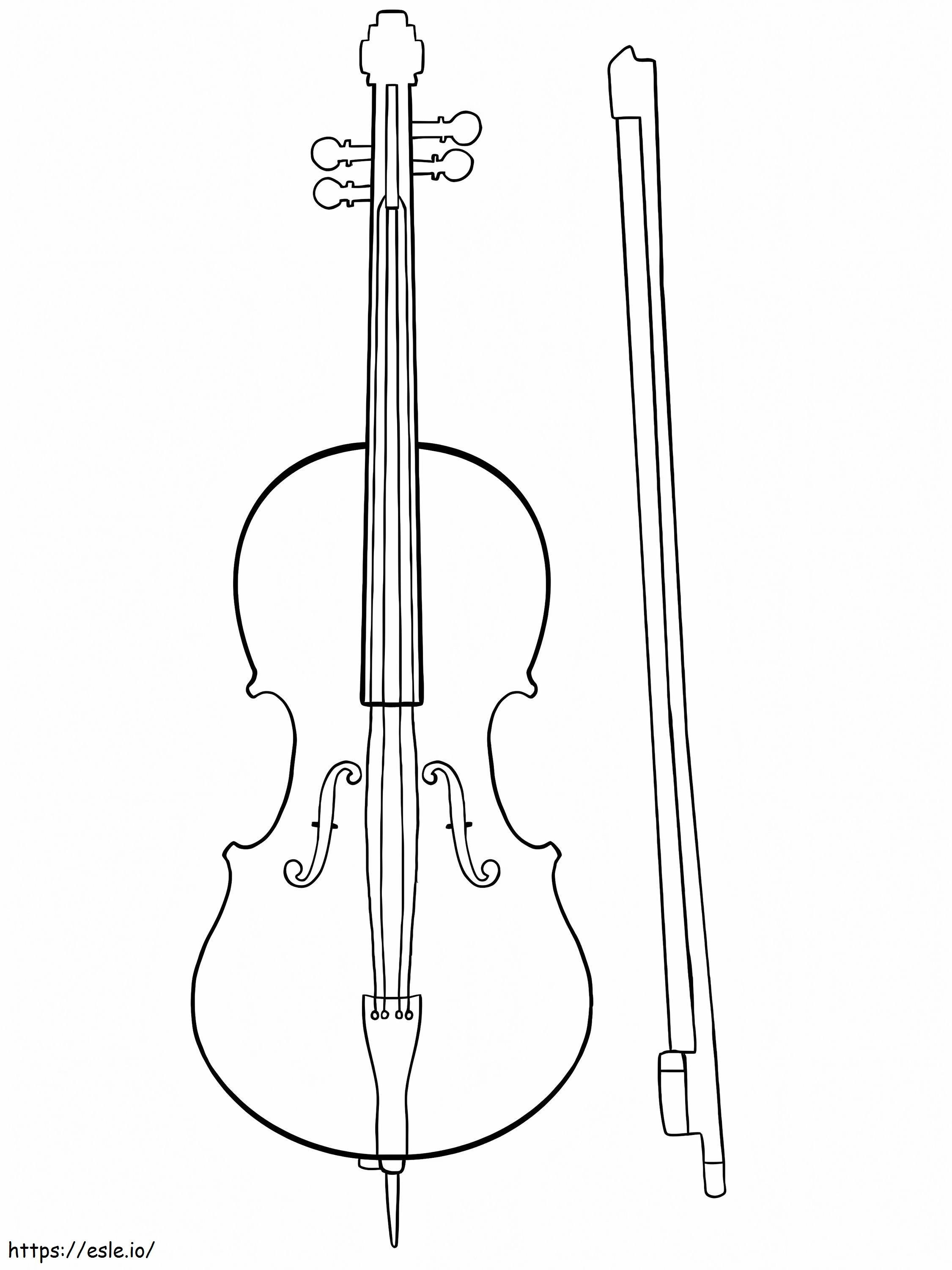 Cello printable coloring page