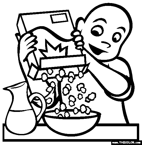 Breakfast cereal coloring page free breakfast cereal online coloring breakfast cereal online coloring coloring pages