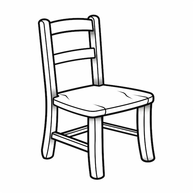 Premium ai image simple black and white chair drawing coloring pages ai generated art