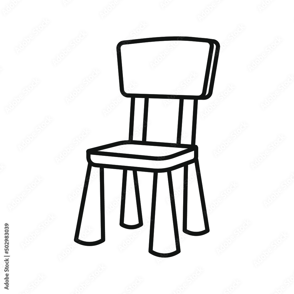 Chair icon coloring book for children black and white vector image vector