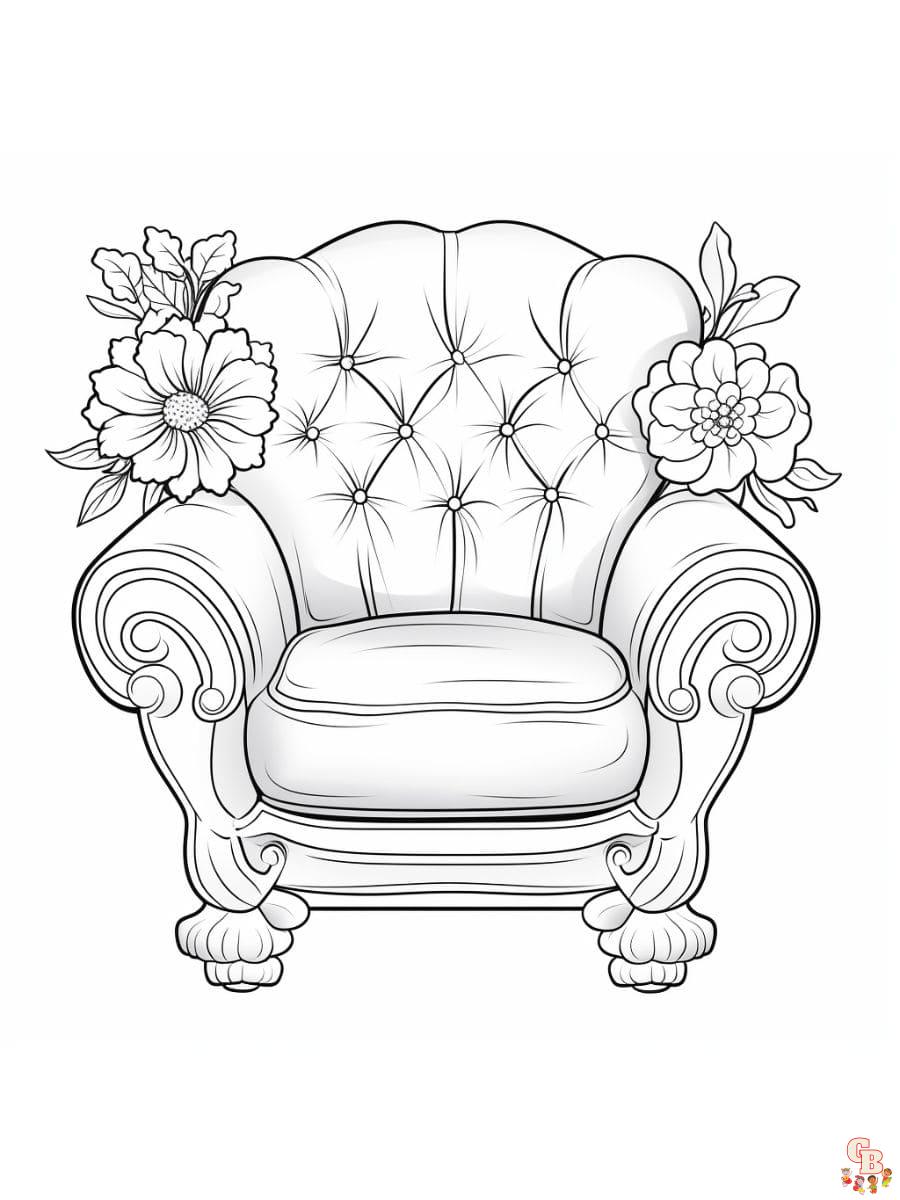 Printable chair coloring pages free for kids and adults