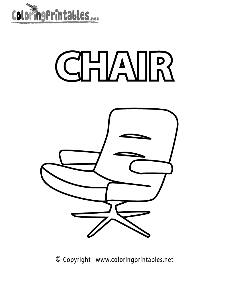 Vocabulary chair coloring page