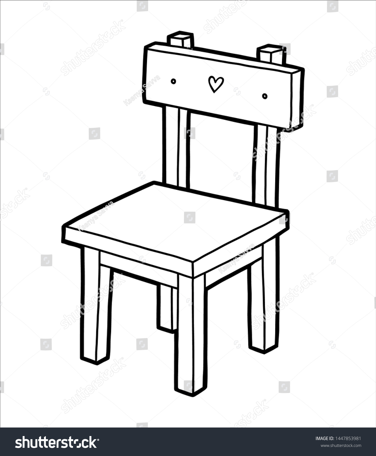 Coloring book children kids chair stock vector royalty free
