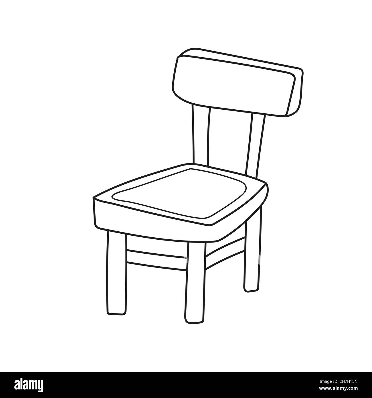 Simple coloring page coloring book for children kids wooden chair stock vector image art