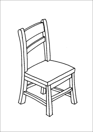 Wooden chair coloring page