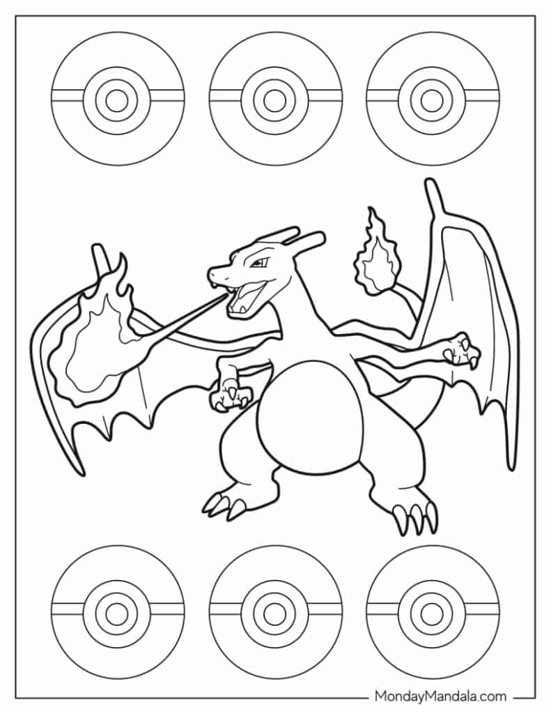 Charizard coloring pages free pdf printables