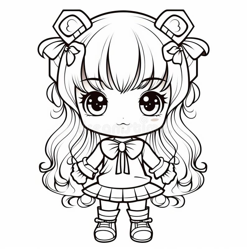 Chibi coloring pages stock illustrations â chibi coloring pages stock illustrations vectors clipart
