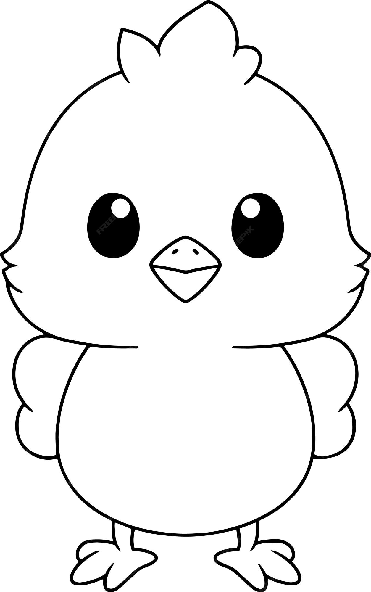 Premium vector chicken vector illustration black and white outline chicken coloring book or page for children