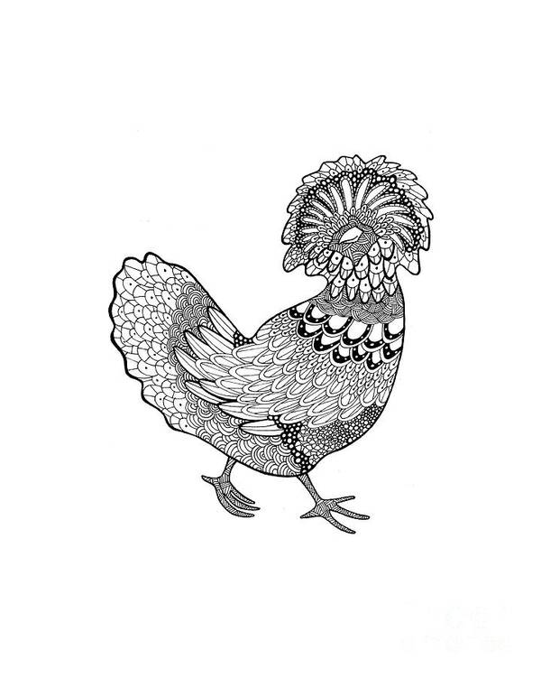 Polish from difficult chickens coloring book art print by sarah rosedahl