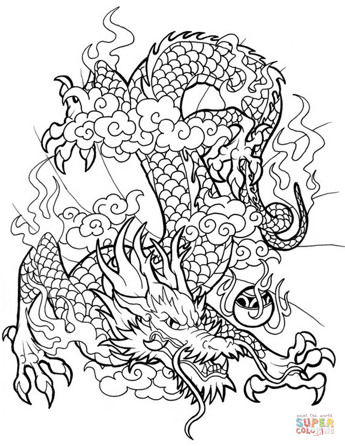 Chinese dragon coloring page free printable coloring pages