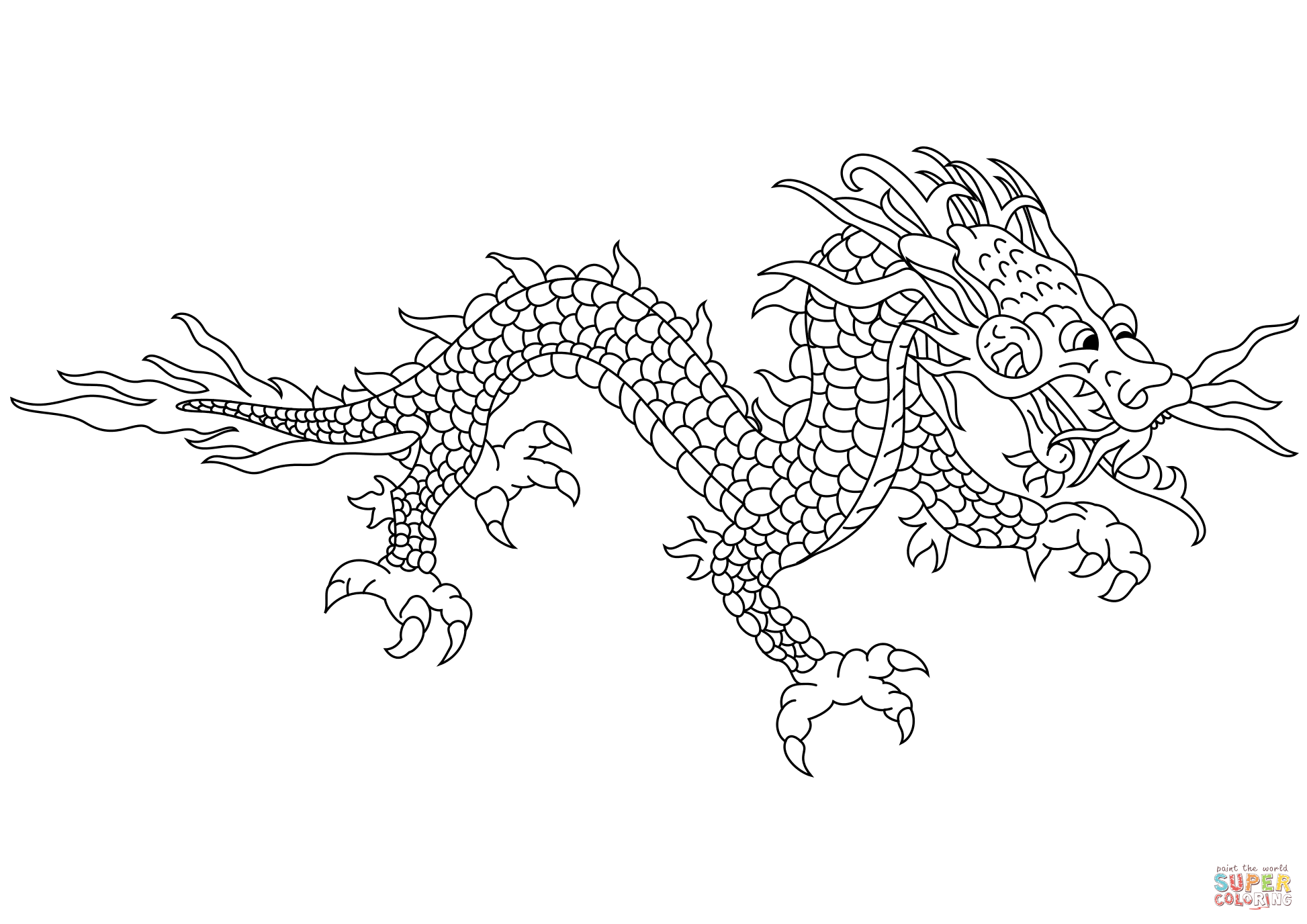 Chinese dragon coloring page free printable coloring pages
