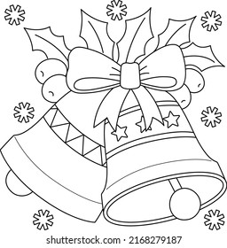 Christmas bell coloring page kids stock vector royalty free