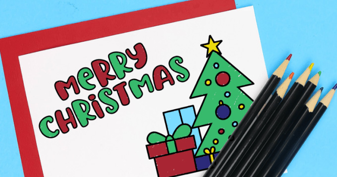 Christmas coloring cards